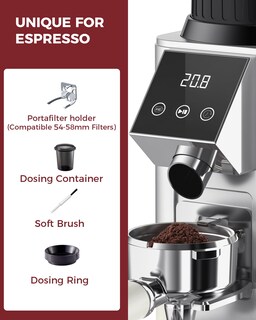 Foto 6 | Foto 6 | Molinillo De Café Tuni G1 Con Rebabas Cónicas 48 Ajustes De Molienda 250 G - Venta Internacional.