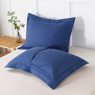 Foto 4 | Foto 4 | Funda De Almohada Winlife Floral 100% Algodón Estándar Azul Marino - Venta Internacional.