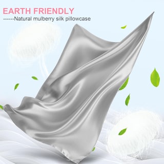 Foto 2 | Foto 2 | Fundas De Almohada De Seda Lyshin Mulberry Queen Size Gris Claro - Venta Internacional.