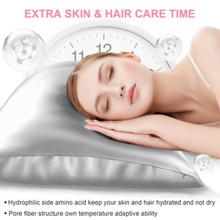 Foto 3 | Foto 3 | Fundas De Almohada De Seda Lyshin Mulberry Queen Size Gris Claro - Venta Internacional.