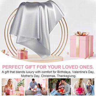 Foto 6 | Foto 6 | Fundas De Almohada De Seda Lyshin Mulberry Queen Size Gris Claro - Venta Internacional.