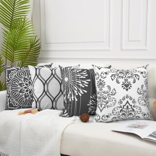 Foto 3 | Foto 3 | Fundas De Almohada Coliuso Color Gris Oscuro/blanco 45 X 45 Cm Juego De 4 - Venta Internacional.