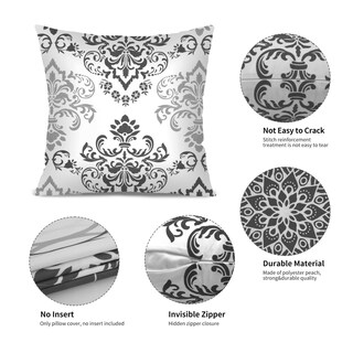 Foto 6 | Foto 6 | Fundas De Almohada Coliuso Color Gris Oscuro/blanco 45 X 45 Cm Juego De 4 - Venta Internacional.