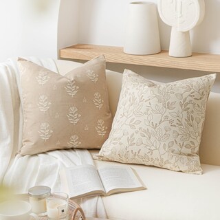 Foto 1 | Foto 1 | Juego De 2 Fundas De Cojín Sageselvas Floral 45 X 45 Cm Color Beige - Venta Internacional.