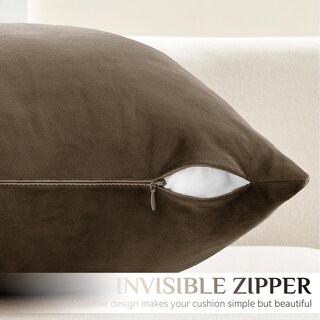 Foto 3 | Foto 3 | Juego De Fundas De Almohada Softalker Velvet De 45 X 45 Cm Color Marrón Y Gris (paquete De 4) - Venta Internacional.