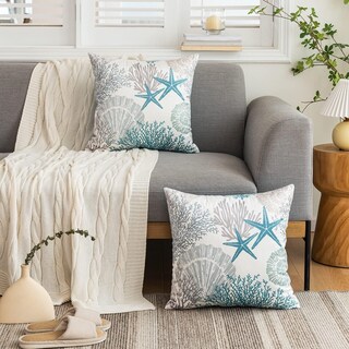 Foto 4 | Foto 4 | Juego De 2 Fundas De Almohada Tritard Nautical Coastal 45 X 45 Cm Color Azul - Venta Internacional.