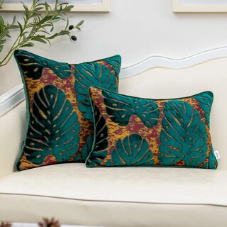 Foto 4 | Foto 4 | Funda De Almohada Alerfa De Terciopelo Cortado Con Hojas Cuadradas 50 X 50 Cm - Venta Internacional.