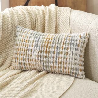 Foto 1 | Foto 1 | Funda De Almohada Aeckself Boho Chenille Con Mechones De 30 X 50 Cm Color Amarillo Y Blanco - Venta Internacional.