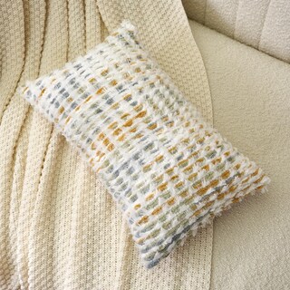 Foto 3 | Foto 3 | Funda De Almohada Aeckself Boho Chenille Con Mechones De 30 X 50 Cm Color Amarillo Y Blanco - Venta Internacional.