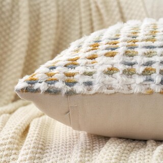 Foto 4 | Foto 4 | Funda De Almohada Aeckself Boho Chenille Con Mechones De 30 X 50 Cm Color Amarillo Y Blanco - Venta Internacional.