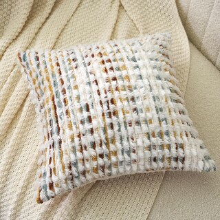 Foto 3 | Foto 3 | Funda De Almohada Aeckself Boho Chenille Con Mechones De 50 X 50 Cm Color Naranja Y Blanco - Venta Internacional.