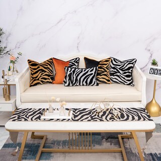 Foto 6 | Foto 6 | Funda De Almohada Yangest De Terciopelo Con Corte Negro Y Dorado Con Estampado De Cebra - Venta Internacional.
