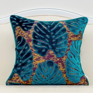 Foto 1 | Foto 1 | Funda De Almohada Alerfa De Terciopelo Cortado Con Hojas Cuadradas 50 X 50 Cm - Venta Internacional.
