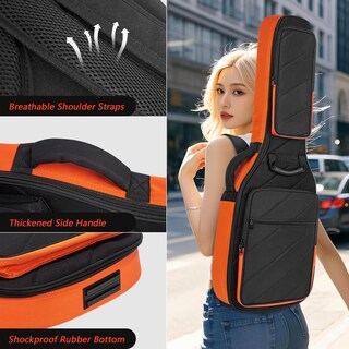 Foto 6 | Foto 6 | Funda Para Guitarra Eléctrica Letsrock Con Acolchado De 0.7 Pulgadas Y 3 Bolsillos - Venta Internacional.