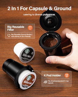 Foto 3 | Foto 3 | Cafetera Shardor De Una Sola Porción Para Cápsulas K Cup Y Molida - Venta Internacional.