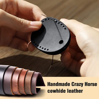 Foto 4 | Foto 4 | Llavero Portátil De Piel Auténtica Con Soporte Para Airtag Negro - Venta Internacional.