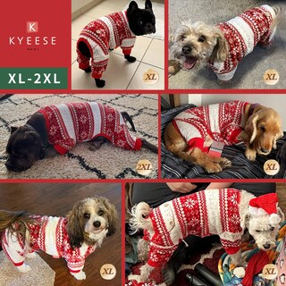 Foto 3 | Foto 3 | Pijama Para Perros Kyeese Christmas Snowflake Para Perros Pequeños Y Medianos - Venta Internacional.