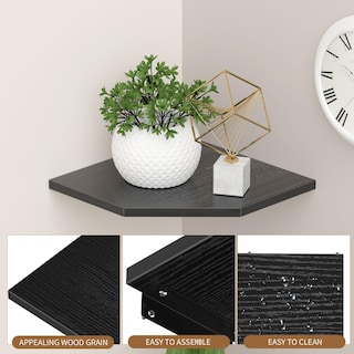 Foto 5 | Foto 5 | Estantería De Esquina Jjl  Juego De 2 Unidades  Color Negro Flotante  37 5 Cm - Venta Internacional.