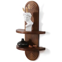 Estantería De Pared Grid Forte Con Diseño Moderno De Madera De Nogal - Venta Internacional.