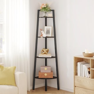 Foto 1 | Foto 1 | Estante De Esquina Hoctieon Escalera Rústica De 4 Niveles Marco De Metal Negro - Venta Internacional.