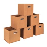 Juego De 6 Cubos De Almacenamiento Household Essentials  Terracota - Venta Internacional.