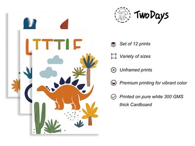 Foto 3 | Foto 3 | Dinosaurio De Dos Días Para Decoración De Habitación Para Niños Pequeños Con 12 Estampados - Venta Internacional.