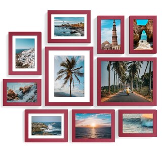 Foto 1 | Foto 1 | Marco De Fotos Para Collage Decoración De Pared Vittanly 10 Unidades Color Rojo - Venta Internacional.