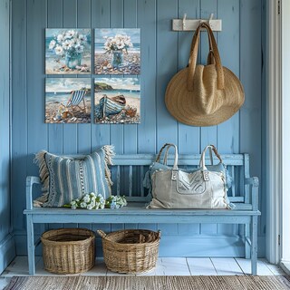 Foto 7 | Foto 7 | Lámina En Lienzo Yueyarit Para Decoración De Baño  Playa Y Océano  30 X 30 Cm - Venta Internacional.