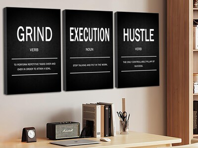 Foto 1 | Foto 1 | Lienzo De Pared Motivacional Deergar Grind Hustle Execution - Venta Internacional.