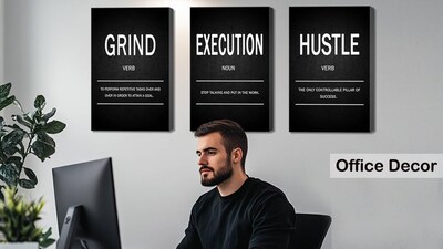 Foto 2 | Foto 2 | Lienzo De Pared Motivacional Deergar Grind Hustle Execution - Venta Internacional.
