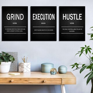 Foto 3 | Foto 3 | Lienzo De Pared Motivacional Deergar Grind Hustle Execution - Venta Internacional.