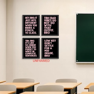 Foto 6 | Foto 6 | Set De Láminas De Pared Hxlac Funny Classroom  20 X 25 Cm  Sin Marco - Venta Internacional.