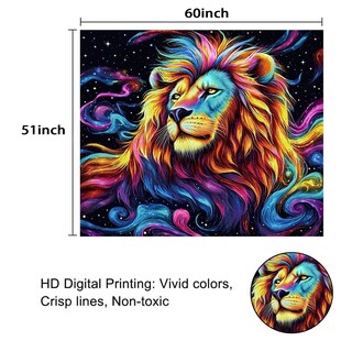 Foto 7 | Foto 7 | Tapiz Atrippy Blacklight Lion Para Hombre Dormitorio 130 X 150 Cm - Venta Internacional.