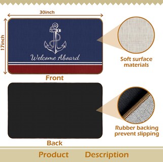 Foto 6 | Foto 6 | Felpudo Qvapt Nautical Mary Anchor Welcome Aboard 30 X 45 Cm - Venta Internacional.