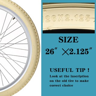 Foto 6 | Foto 6 | Neumáticos Y Tubos Para Bicicleta Simeiqi Cruiser Beach 26x2.125 Crema - Venta Internacional.