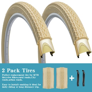 Foto 2 | Foto 2 | Neumáticos Para Bicicleta Simeiqi Beach Cruiser 26 X 2.125 Pared Color Crema Paquete De 2 - Venta Internacional.