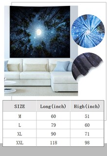 Foto 6 | Foto 6 | Tapiz Apdidl Forest Galaxy Cielo Estrellado Luna Y Estrellas 150 X 200 Cm - Venta Internacional.