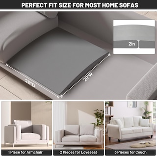 Foto 2 | Foto 2 | Soporte De Cojín De Sofá Spongiduits Para Asientos Caídos Color Gris X2 - Venta Internacional.