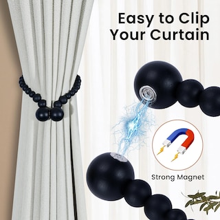 Foto 2 | Foto 2 | Juego De 4 Cuentas Magnéticas De Madera Klogtsind Para Cortinas - Venta Internacional.