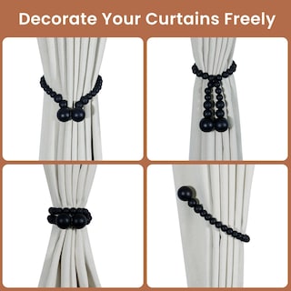 Foto 4 | Foto 4 | Juego De 4 Cuentas Magnéticas De Madera Klogtsind Para Cortinas - Venta Internacional.