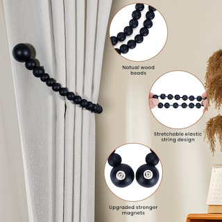 Foto 5 | Foto 5 | Juego De 4 Cuentas Magnéticas De Madera Klogtsind Para Cortinas - Venta Internacional.