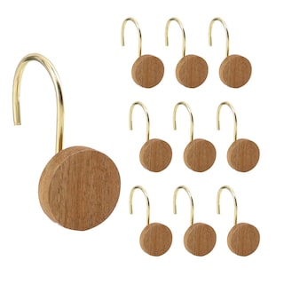 Foto 1 | Foto 1 | Ganchos Para Cortinas De Ducha Jtdth Troncos Redondos Decorativos De Madera 12 Unidades - Venta Internacional.