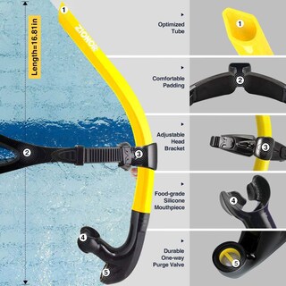 Foto 2 | Foto 2 | Snorkel De Natación Zionor T1 Para Entrenamiento De Regazo Y Buceo Color Amarillo - Venta Internacional.