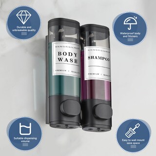 Foto 4 | Foto 4 | Dispensador De Champú Y Acondicionador Cabo Deseado 2x300ml Negro - Venta Internacional.