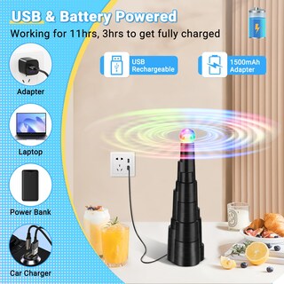 Foto 2 | Foto 2 | Ventilador Recargable Qniznoe Con Luz Led Paquete De 4 Unidades Para Mesas - Venta Internacional.