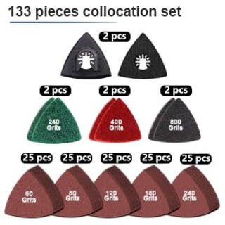 Foto 2 | Foto 2 | Kit De Almohadillas De Lijado Vrket 133 Piezas Para Herramientas Oscilantes Con Papel De Lija - Venta Internacional.