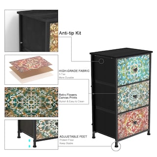 Foto 6 | Foto 6 | Cómoda Giftgo Retro Con Cajones De Tela Mandala Flower  3 Cajones - Venta Internacional.