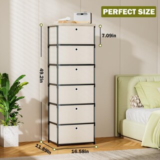 Foto 3 | Foto 3 | Cajones De Almacenamiento Cómoda Lukytower Pequeña Con 6 Cajones Color Negro - Venta Internacional.