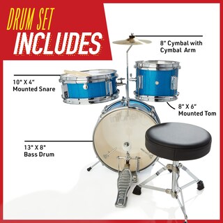 Foto 4 | Foto 4 | Batería Mendini De Cecilio Kids De 3 Piezas Con Bajo Tom Snare - Venta Internacional.