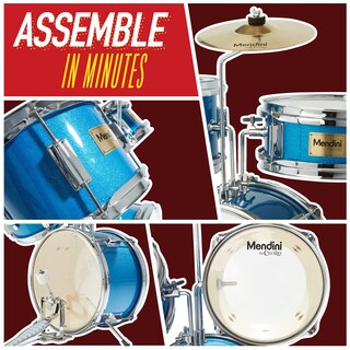 Foto 7 | Foto 7 | Batería Mendini De Cecilio Kids De 3 Piezas Con Bajo Tom Snare - Venta Internacional.